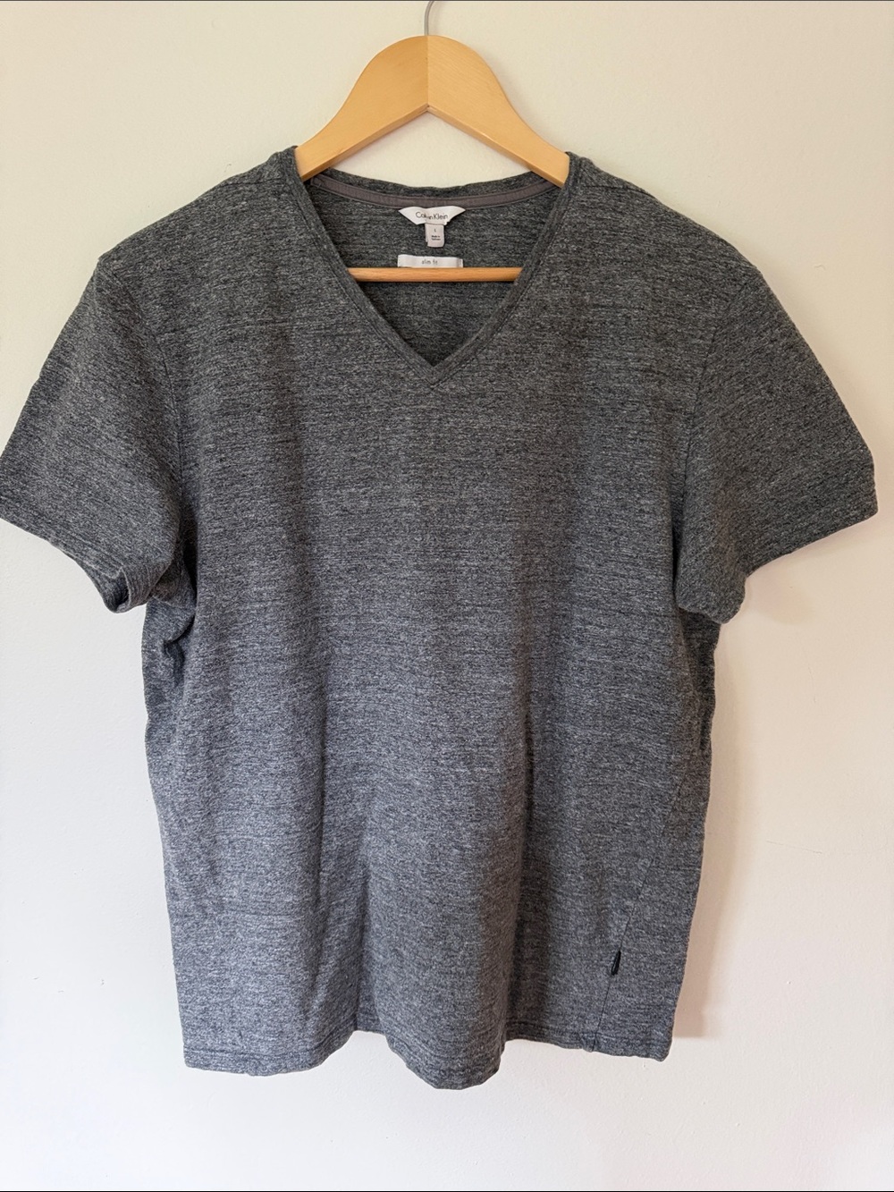 Calvin Klein Men's V-Neck Short Sleeve Sweater - Charcoal Gray
